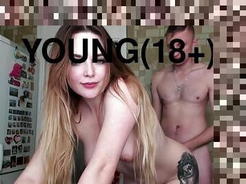 Sweet long-haired teen webcam sex video