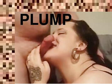 Plump milf sucking cock and rammed hard