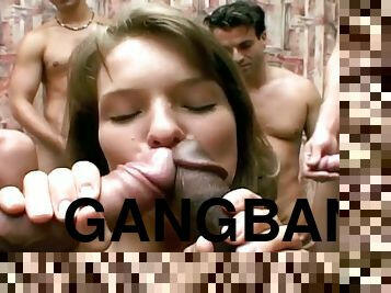 Interracial Gangbang Presents a Lot of Hot Sex for This Whore