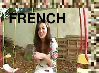 Cute French Babe Sucking a Fat Cock