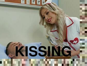 Blonde nurse cures the patient with her juicy cunt and mouth