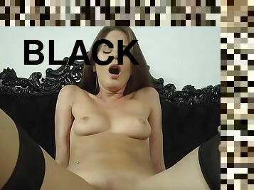 Little Caprice in black lingerie hot porn video