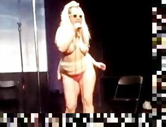 Topless dancer and singer. nyc. talent show