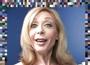 Mature blonde Nina Hartley gives BBC-sucking tutorial in gloryhole vid