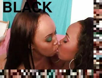 A threesome with a big black cock for ebony sluts
