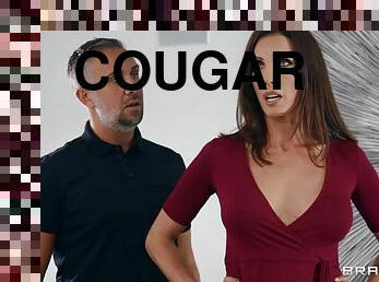 Cougar Shay Sights, pushing 50, deep-throats a dick and is fucked