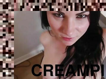 Amazing dirty talking creampie