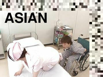 Asian nurse Saya Niiyama gets her cunt fingered and fucked by a patient