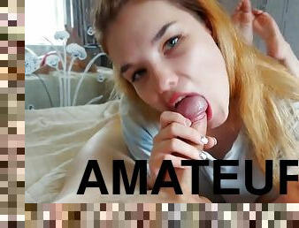 amatør, blowjob, tenåring, hjemmelaget, handjob, svelging, søster