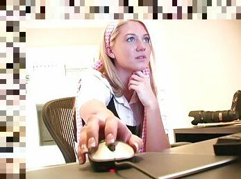 Pretty Alison Angel Masturbates Her Pussy At An Office