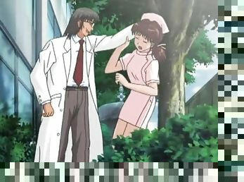 Anime nurse is fucked by a doctor out side of the hospital