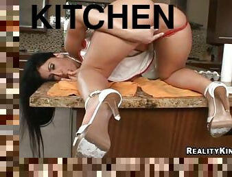 Luscious Lopez cooks a dinner and gets fucked in a kitchen