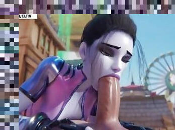 Widowmaker Do Hot Blowjob at Amusement Park  Hottest Overwatch Hentai 4k 60fps