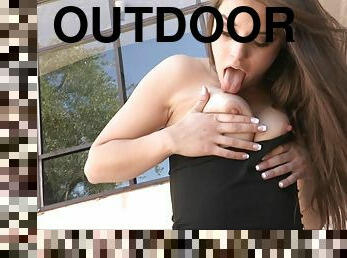 Yummy Mila Masturbates Outdoors In A Solo Model Video