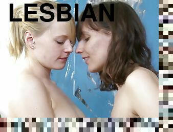 Shy teen Olivia and Isabella first lesbian sex