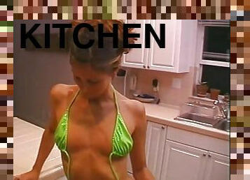 A Lady in Bikini with Small Tits Gets Banged In the Kitchen