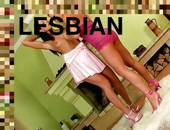 Evelyn and Silvia smash each other's vags with toys in lesbian scene