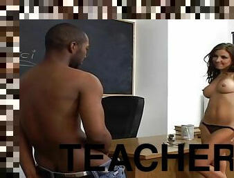 Horny teacher gets fucked rough by her Black student