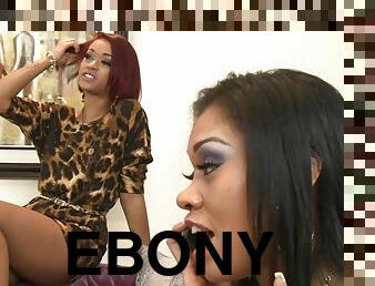 Ebony ladies have fun in a hot lesbian scene