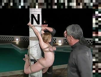 Hot chicks get tied up and humiliated after a pool party
