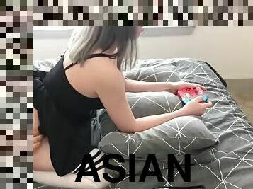Asian gamer stepdaughter