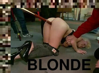 Big breasted blonde gets pounded in a billiard club