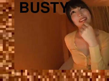 Busty hairy pussy jap sucks dick