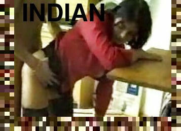 Indian office girl gets fucked in her mouth and vagina