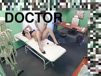 Carolina gets fucked hard by a doctor after a pussy examination.