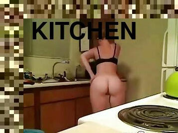 Naked dance in kitchen