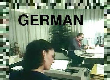 German secretary gets fucked in an office in retro clip