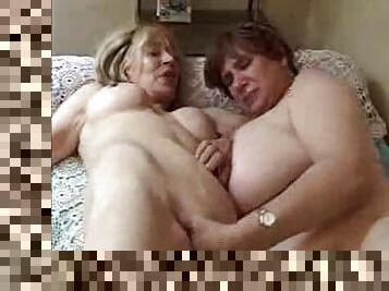 Two Grannies are enjoying that huge dick that they play with