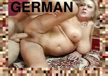 Horny German lady gets naked with this petite dude