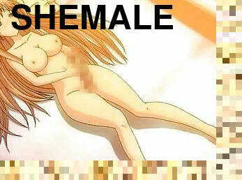 Sweet anime shemale cumming