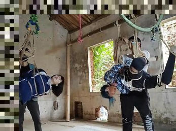 Two Girls Suspended In An Abandoned House