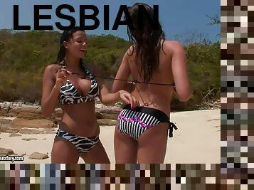 Nelly Sullivan and Sasha Cane have hot sex at the beach