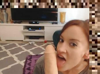 Cute redhead lady handle dick the right way like  pro very good girl