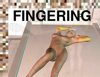 3D Emo Babe Finger Fucking and Dildoing Her Pussy