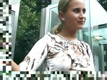 cute german teen picked up on street for her first porn video tape