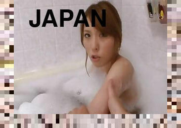 Horny Japanese taking bath before a superb hardcore ravishing