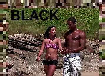 Big black cock for a hot beach fuck