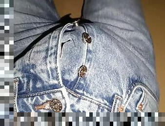 Cum onto my classic denim blue jeans with fly buttons ????????????