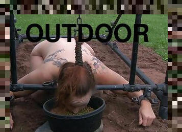 Stunning Bella Rossi and her very first outdoors BDSM torture