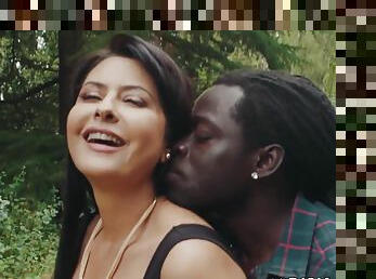 Interracial Lovemaking Close To The Nature