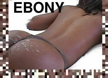 Ebony Lady Armani is getting cum on ass