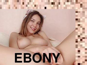 Sexy teen ebony solo toy masturbation