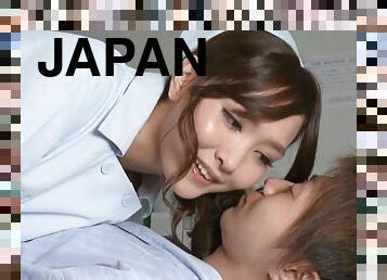 Hot Japanese Nurse Gives A Sexy Blowjob And Footjob