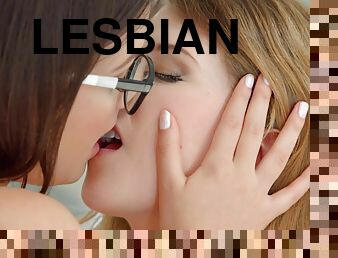 Two delicious petite lesbians enjoy licking their wet snatches