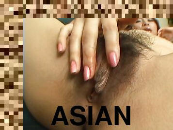 Asian cunt is sexy in close up as the girl masturbates