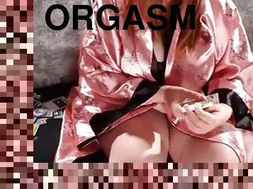 Three Edging Orgasms - BBW WeVibe Vibrator Fetish - Satin Dress, 38G Red Bullet Bra  Sheer Black Panties